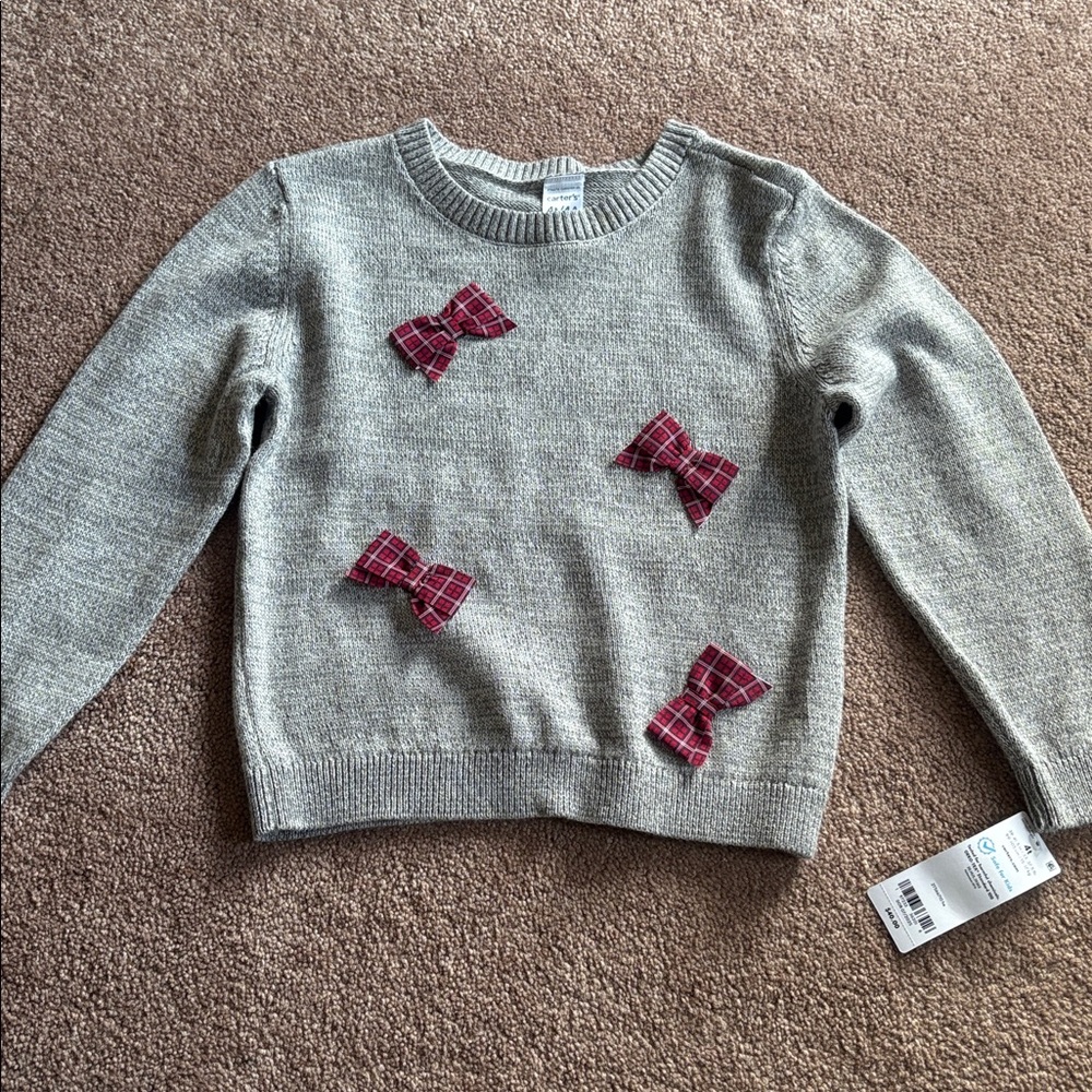 Carters holiday sweater skirt plaid set size 4T new - Picture 2 of 6